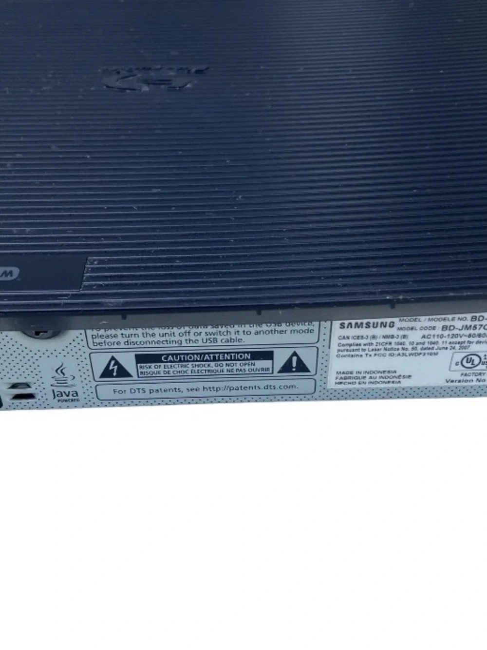 Samsung BD-JM57C Blu-Ray Player Curved WiFi/Ethernet Black - No Remote -Tested